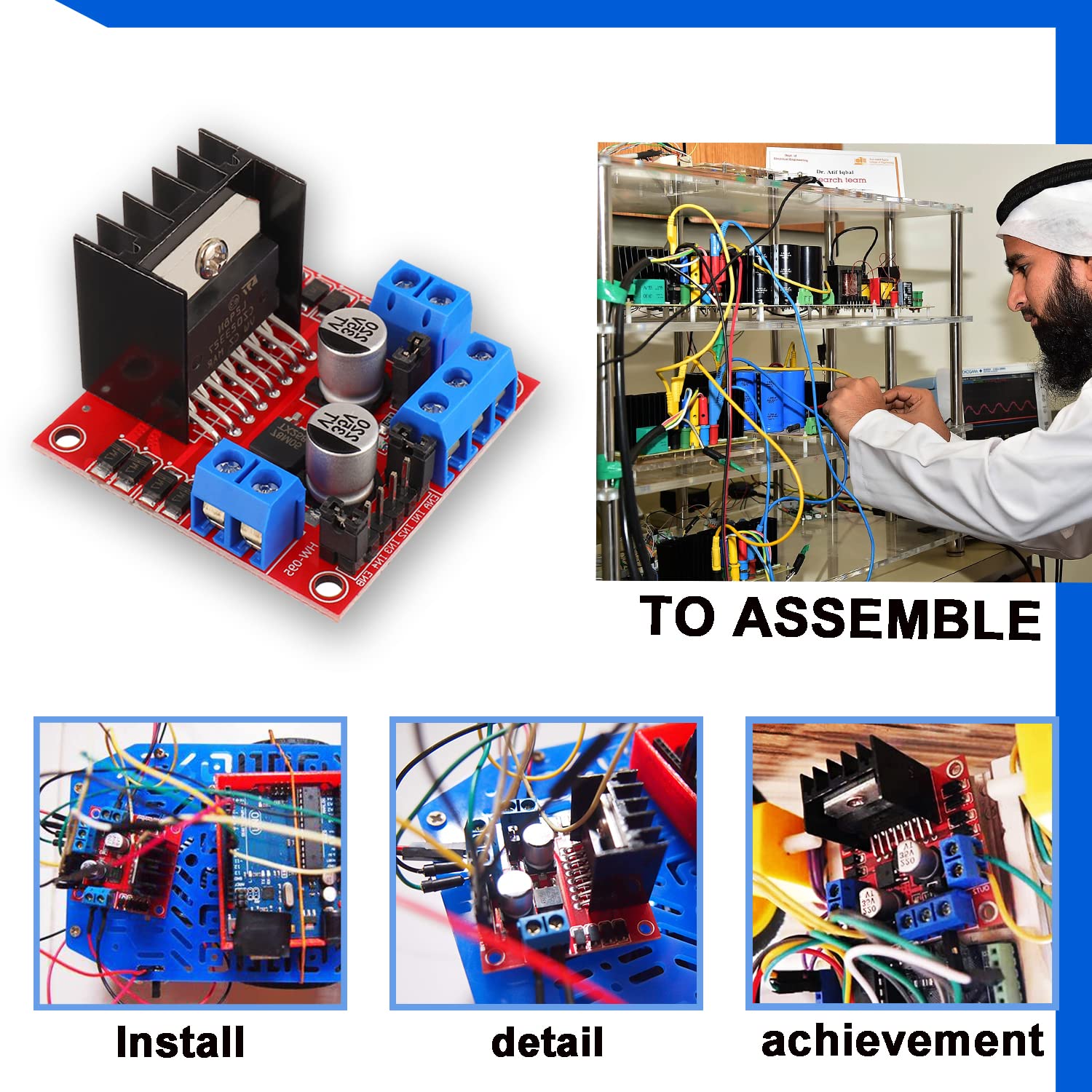 L298N لوحة تحكم محرك المحرك تي - مراجعة Motor Driver L298N وسعره