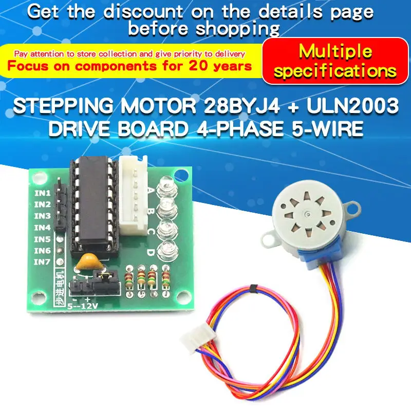 1 قطعة 28BYJ4 محرك متدرج ULN20 - مراجعة Uln2003 Driver وسعره