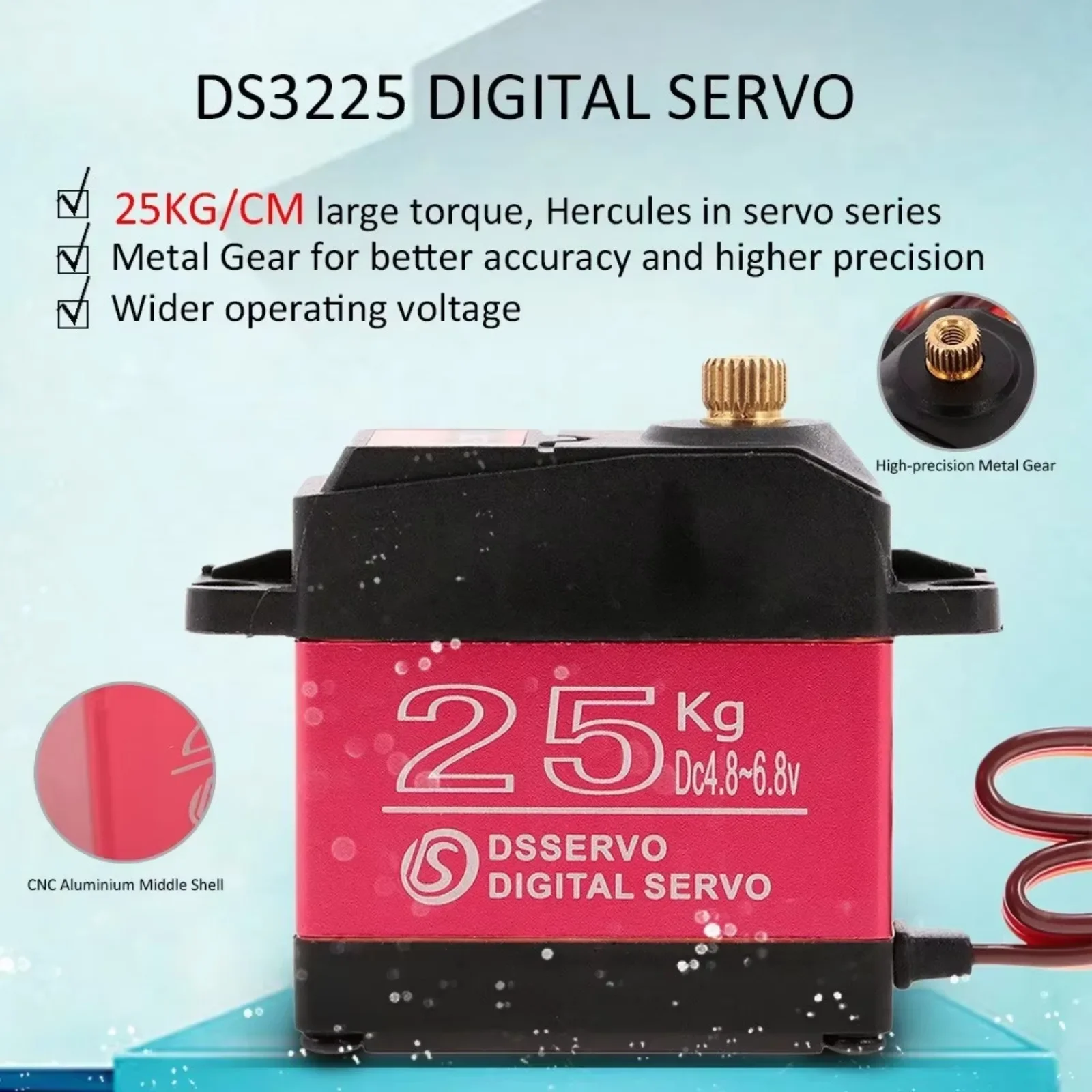 4 قطعة DS3225 25 كجم RC أجهزة  - مراجعة Robot Arm Metal وسعره