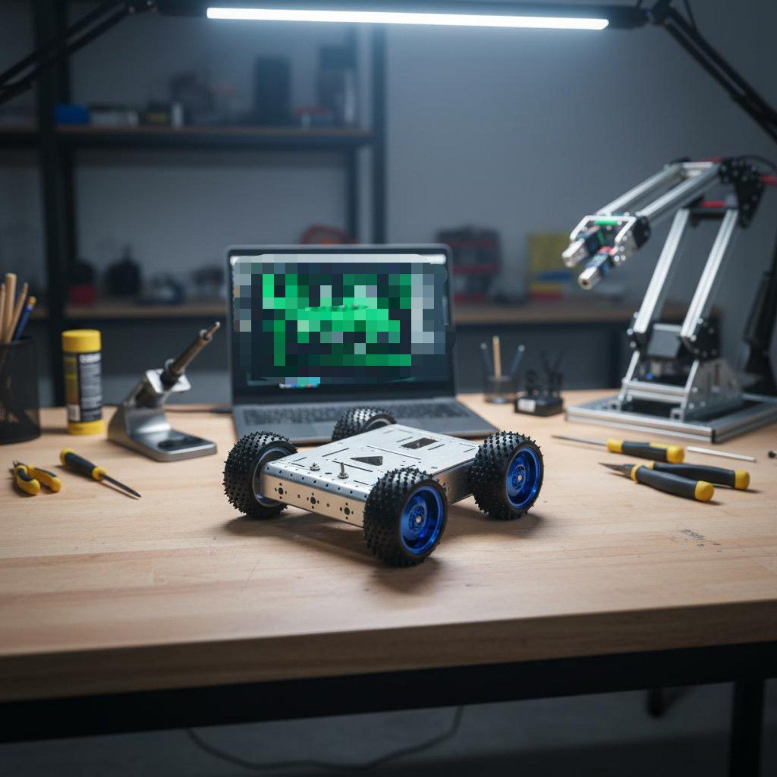 هيكل سيارة ذكية بنظام الدفع ال - مراجعة Robot Chassis وسعره